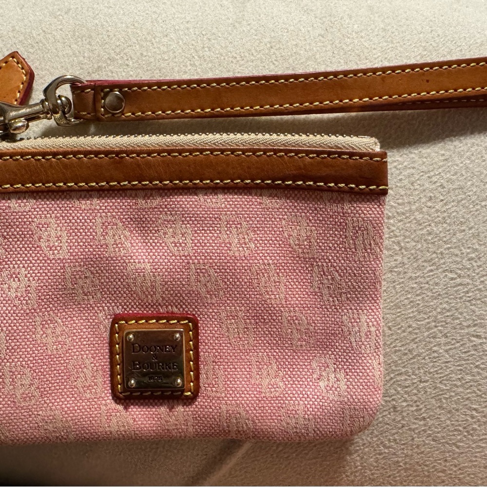 Dooney & Bourke Pink and Tan Wristlet